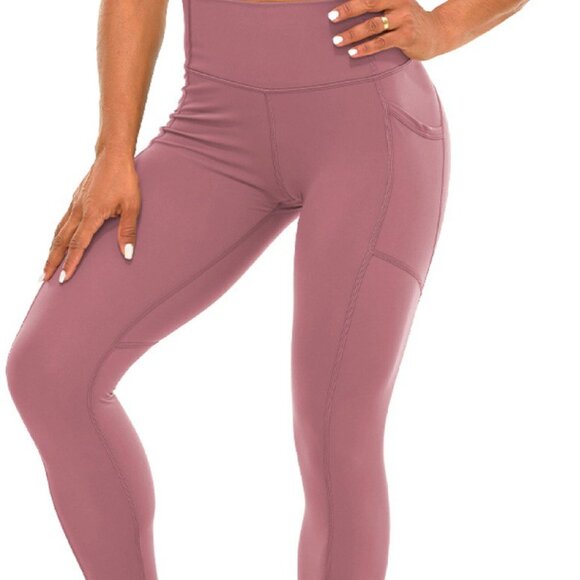 High Waisted Leggings for Women - Buttery Soft, Workout Yoga, Dust Rose - Picture 1 of 6